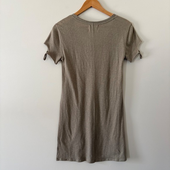 Nation Ltd Layla Tee Mini Dress Taupe Scoop Neck Cotton Blend Small Made in Peru - Picture 4 of 10